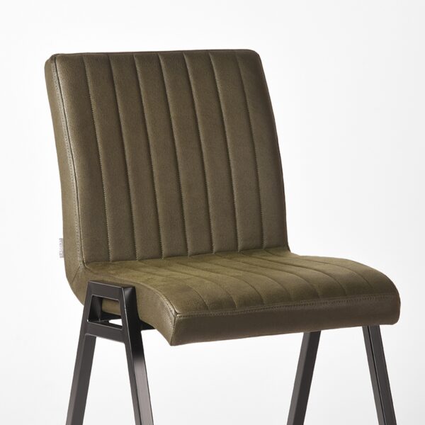 LABEL51 Eetkamerstoel Matz - Army green - Microfiber - Black Frame - Afbeelding 6