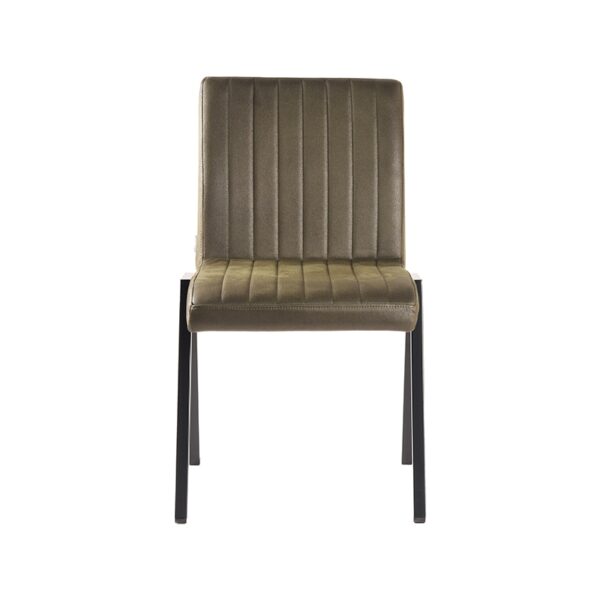 LABEL51 Eetkamerstoel Matz - Army green - Microfiber - Black Frame - Afbeelding 3