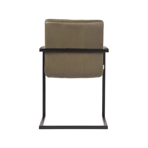 LABEL51 Eetkamerstoel Milo - Army green - Microfiber - Black Frame - Afbeelding 6