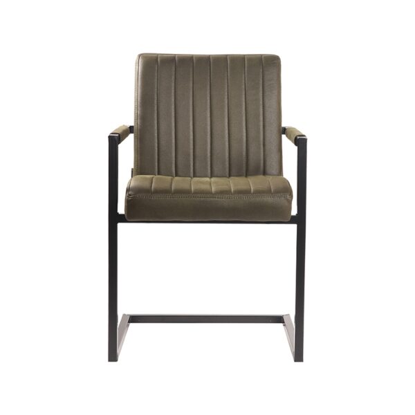 LABEL51 Eetkamerstoel Milo - Army green - Microfiber - Black Frame - Afbeelding 3
