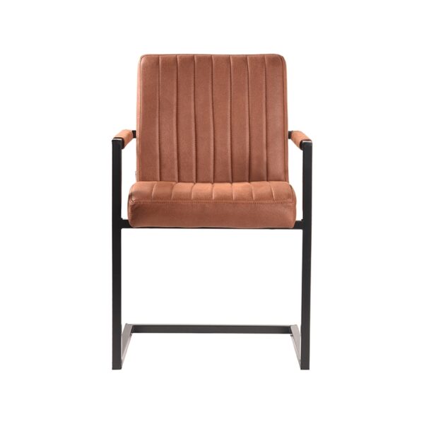 LABEL51 Eetkamerstoel Milo - Cognac - Microfiber - Black Frame - Afbeelding 3