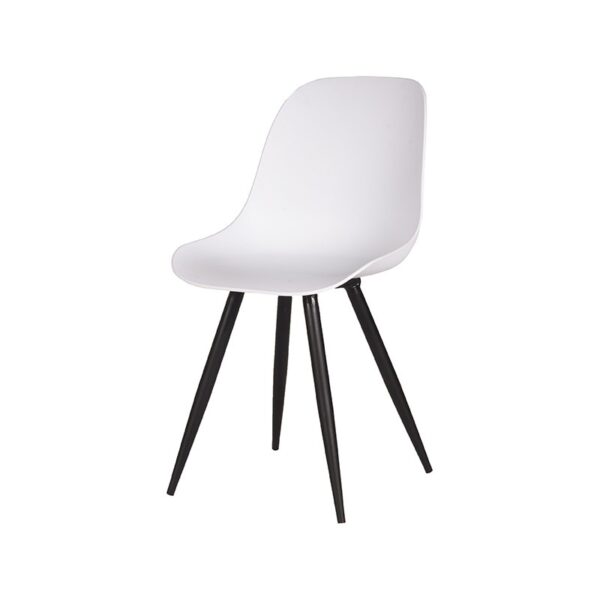 LABEL51 Eetkamerstoel Monza - Wit - Kunststof - Black Frame - Afbeelding 2