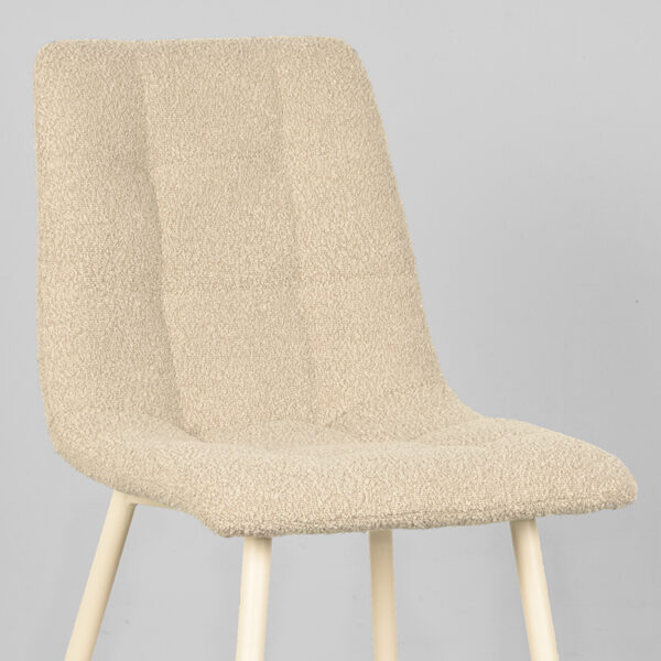 LABEL51 Eetkamerstoel Nino - Naturel - Boucle - Shaded White Frame - Afbeelding 7