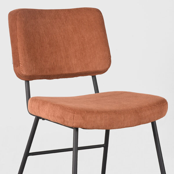 LABEL51 Eetkamerstoel Noah - Rust - Ribcord - Black Frame - Afbeelding 6