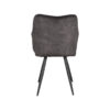 LABEL51 Eetkamerstoel Noud - Antraciet - Velours - Black Frame - Afbeelding 5