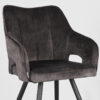 LABEL51 Eetkamerstoel Noud - Antraciet - Velours - Black Frame - Afbeelding 6