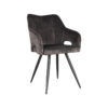 LABEL51 Eetkamerstoel Noud - Antraciet - Velours - Black Frame