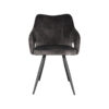 LABEL51 Eetkamerstoel Noud - Antraciet - Velours - Black Frame - Afbeelding 3