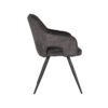 LABEL51 Eetkamerstoel Noud - Antraciet - Velours - Black Frame - Afbeelding 4