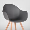 LABEL51 Eetkamerstoel Parma - Antraciet - Kunststof - Oak Metal Woodcover - Afbeelding 6