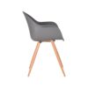 LABEL51 Eetkamerstoel Parma - Antraciet - Kunststof - Oak Metal Woodcover - Afbeelding 4