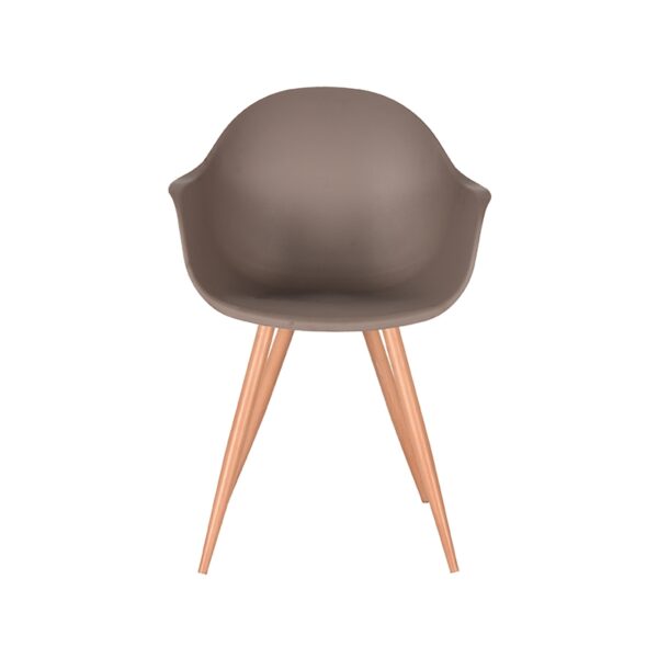 LABEL51 Eetkamerstoel Parma - Coffee - Kunststof - Oak Metal Woodcover - Afbeelding 3