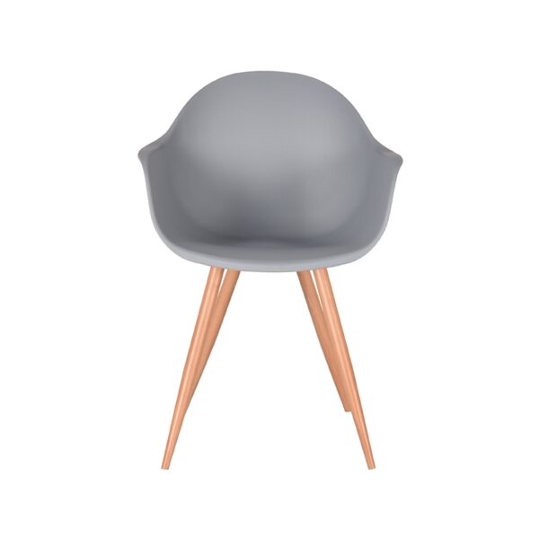 LABEL51 Eetkamerstoel Parma - Grijs - Kunststof - Oak Metal Woodcover - Afbeelding 3