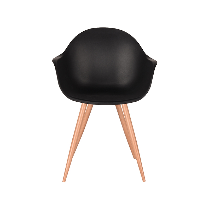 LABEL51 Eetkamerstoel Parma - Zwart - Kunststof - Oak Metal Woodcover - Afbeelding 3