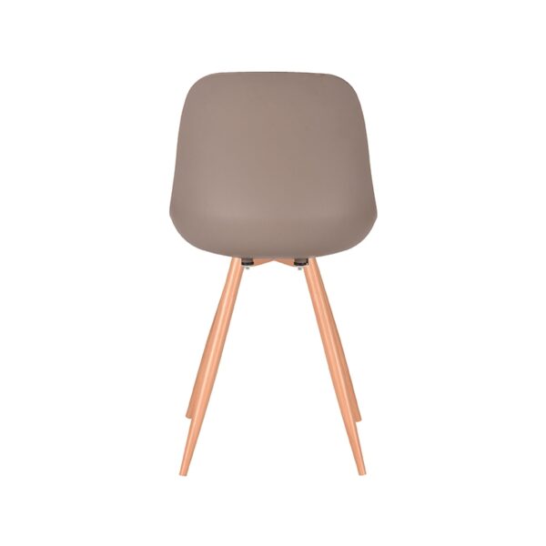 LABEL51 Eetkamerstoel Rimini - Coffee - Kunststof - Oak Metal Woodcover - Afbeelding 5