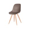 LABEL51 Eetkamerstoel Rimini - Coffee - Kunststof - Oak Metal Woodcover - Afbeelding 2