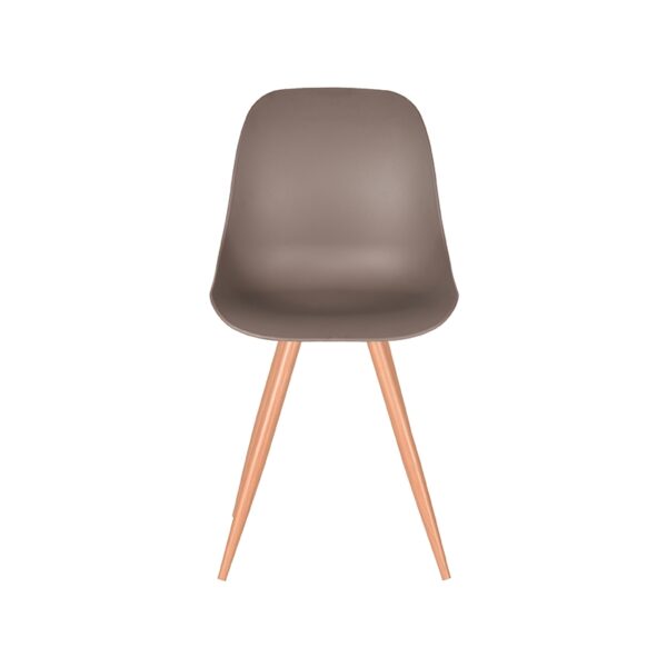 LABEL51 Eetkamerstoel Rimini - Coffee - Kunststof - Oak Metal Woodcover - Afbeelding 3