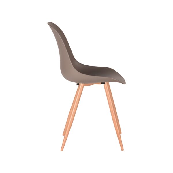 LABEL51 Eetkamerstoel Rimini - Coffee - Kunststof - Oak Metal Woodcover - Afbeelding 4