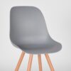 LABEL51 Eetkamerstoel Rimini - Grijs - Kunststof - Oak Metal Woodcover - Afbeelding 6