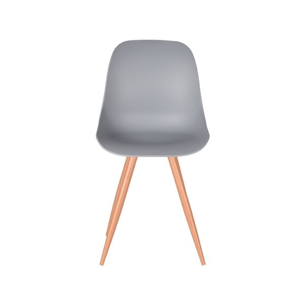 LABEL51 Eetkamerstoel Rimini - Grijs - Kunststof - Oak Metal Woodcover - Afbeelding 3