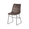 LABEL51 Eetkamerstoel Slim - Antraciet - Microfiber - Black Frame - Afbeelding 3