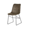 LABEL51 Eetkamerstoel Slim - Army green - Microfiber - Black Frame - Afbeelding 3