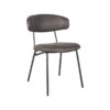 LABEL51 Eetkamerstoel Zack - Antraciet - Micro Suede - Black Frame