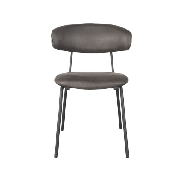 LABEL51 Eetkamerstoel Zack - Antraciet - Micro Suede - Black Frame - Afbeelding 3