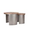 D-MAXX Salontafel Set Bunch - Rough - Mangohout - 60 cm - Rond - Afbeelding 2