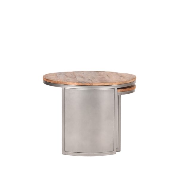D-MAXX Salontafel Set Bunch - Rough - Mangohout - 60 cm - Rond - Afbeelding 3