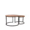 LABEL51 Salontafel Set Double - Rough - Mangohout - 70 cm - Rond - Afbeelding 2