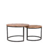 LABEL51 Salontafel Set Double - Rough - Mangohout - 70 cm - Rond