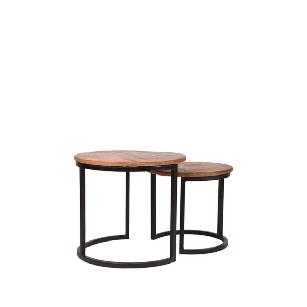 LABEL51 Salontafel Set Duo - Rough - Mangohout - 50 cm - Afbeelding 4