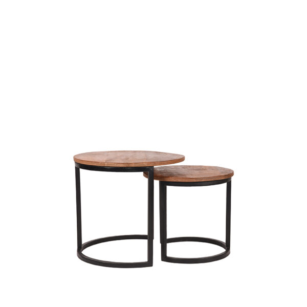 LABEL51 Salontafel Set Duo - Rough - Mangohout - 50 cm - Afbeelding 2