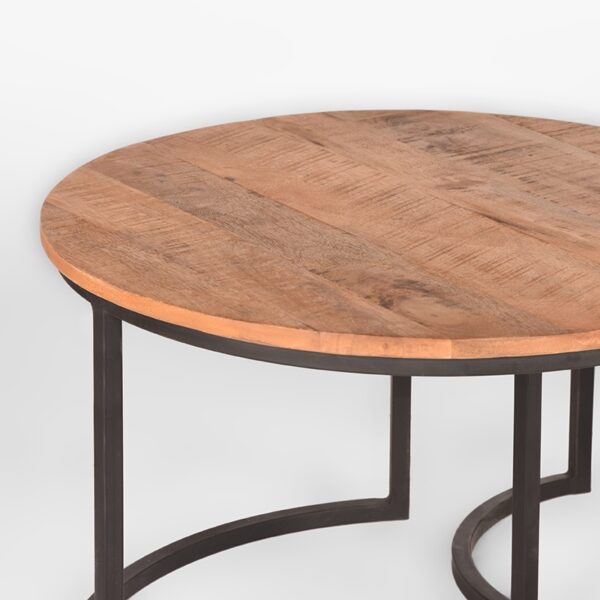 LABEL51 Salontafel Set Triplet - Rough - Mangohout - 60 cm - Rond - Afbeelding 2