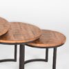 LABEL51 Salontafel Set Triplet - Rough - Mangohout - 60 cm - Rond - Afbeelding 3