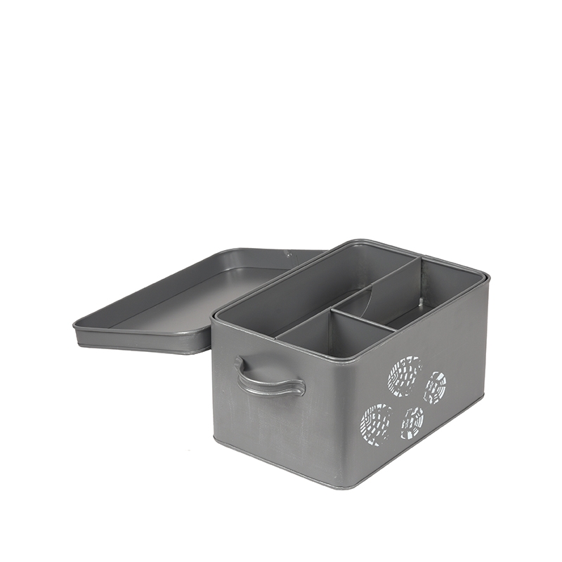 LABEL51 Schoenpoets Opbergkist - Antiek grijs - Metaal - One Size - Afbeelding 3