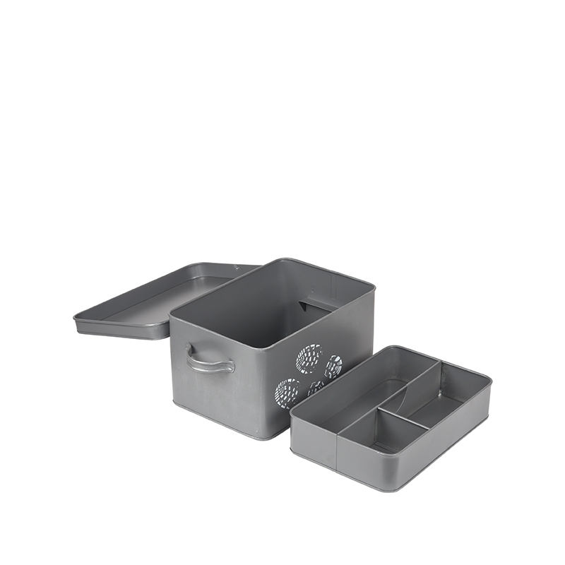 LABEL51 Schoenpoets Opbergkist - Antiek grijs - Metaal - One Size - Afbeelding 4