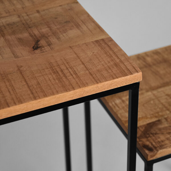 LABEL51 Bijzettafel Vintage - Rough - Mangohout - One Size - Afbeelding 3