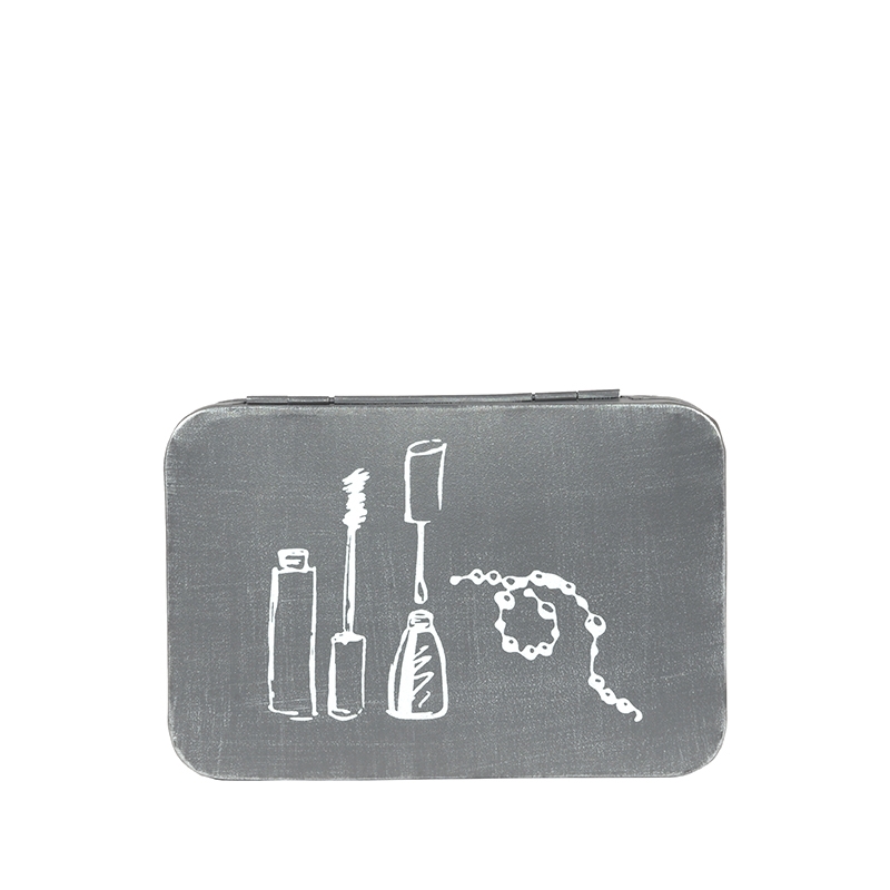 LABEL51 Make-Up opbergkist - Antiek grijs - Metaal - One Size - Afbeelding 3
