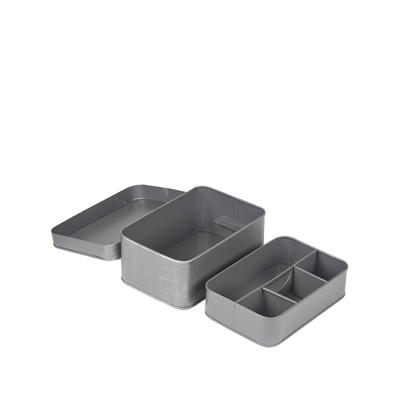 LABEL51 Make-Up opbergkist - Antiek grijs - Metaal - One Size - Afbeelding 4