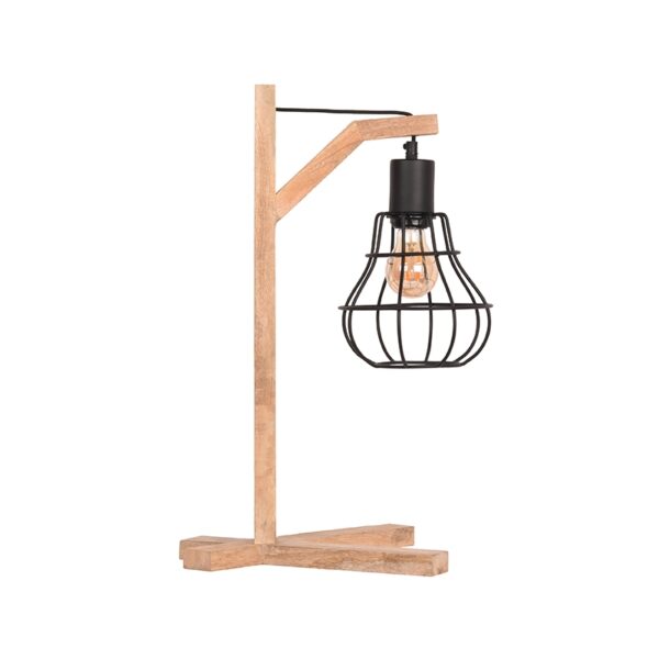 LABEL51 Tafellamp Drop - Zwart - Mangohout - Tafellamp - Afbeelding 2