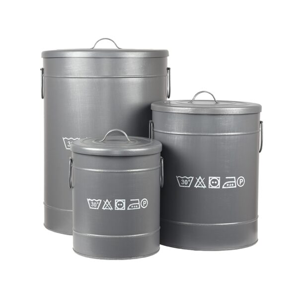 LABEL51 Wasmand - Antiek grijs - Metaal - L - Afbeelding 4