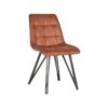 LABEL51 Eetkamerstoel Slim - Cognac - Microfiber - Black Frame