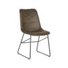 LABEL51 Eetkamerstoel Slim - Army green - Microfiber - Black Frame