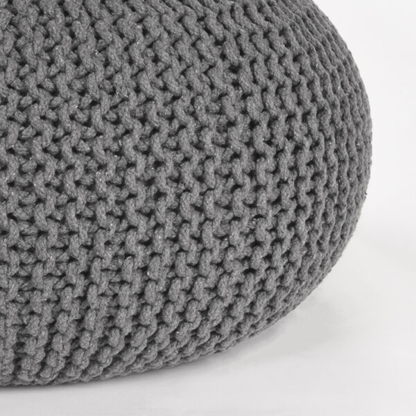 LABEL51 Poef Knitted - Donkergrijs - Katoen - L - Afbeelding 3