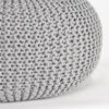 LABEL51 Poef Knitted - Lichtgrijs - Katoen - L - Afbeelding 3