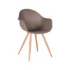 LABEL51 Eetkamerstoel Parma - Coffee - Kunststof - Oak Metal Woodcover