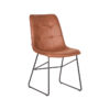 LABEL51 Eetkamerstoel Slim - Cognac - Microfiber - Black Frame - Afbeelding 2