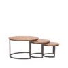 LABEL51 Salontafel Set Triplet - Rough - Mangohout - 60 cm - Rond